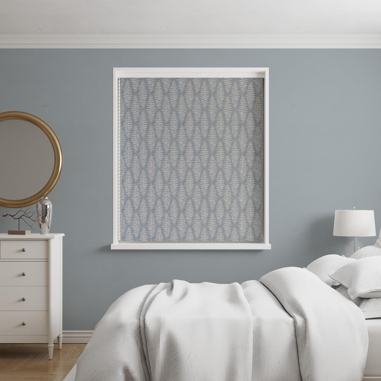 Fernia Blue Mist Made To Measure Roman Blind