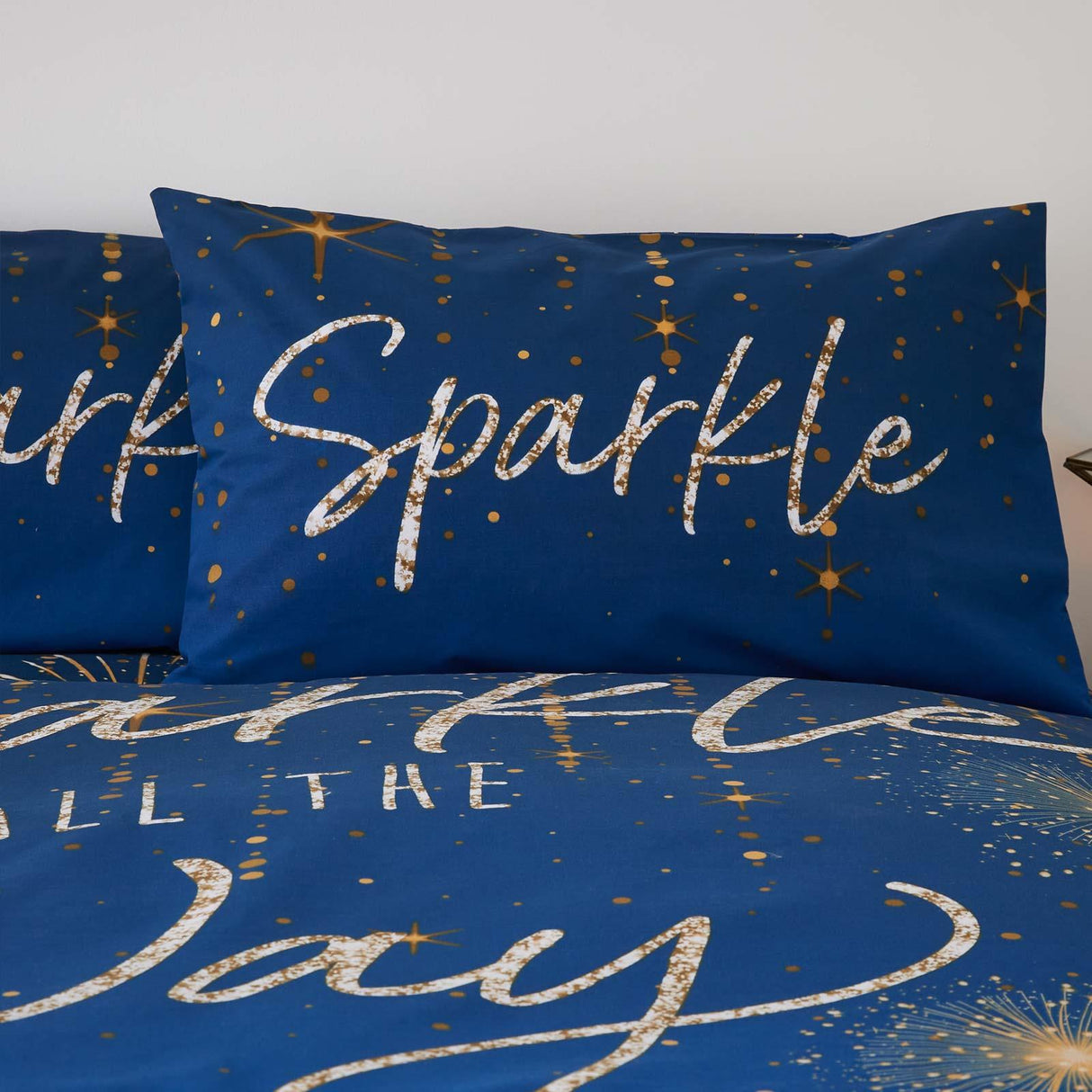 Christmas Sparkle Duvet Cover Set Navy