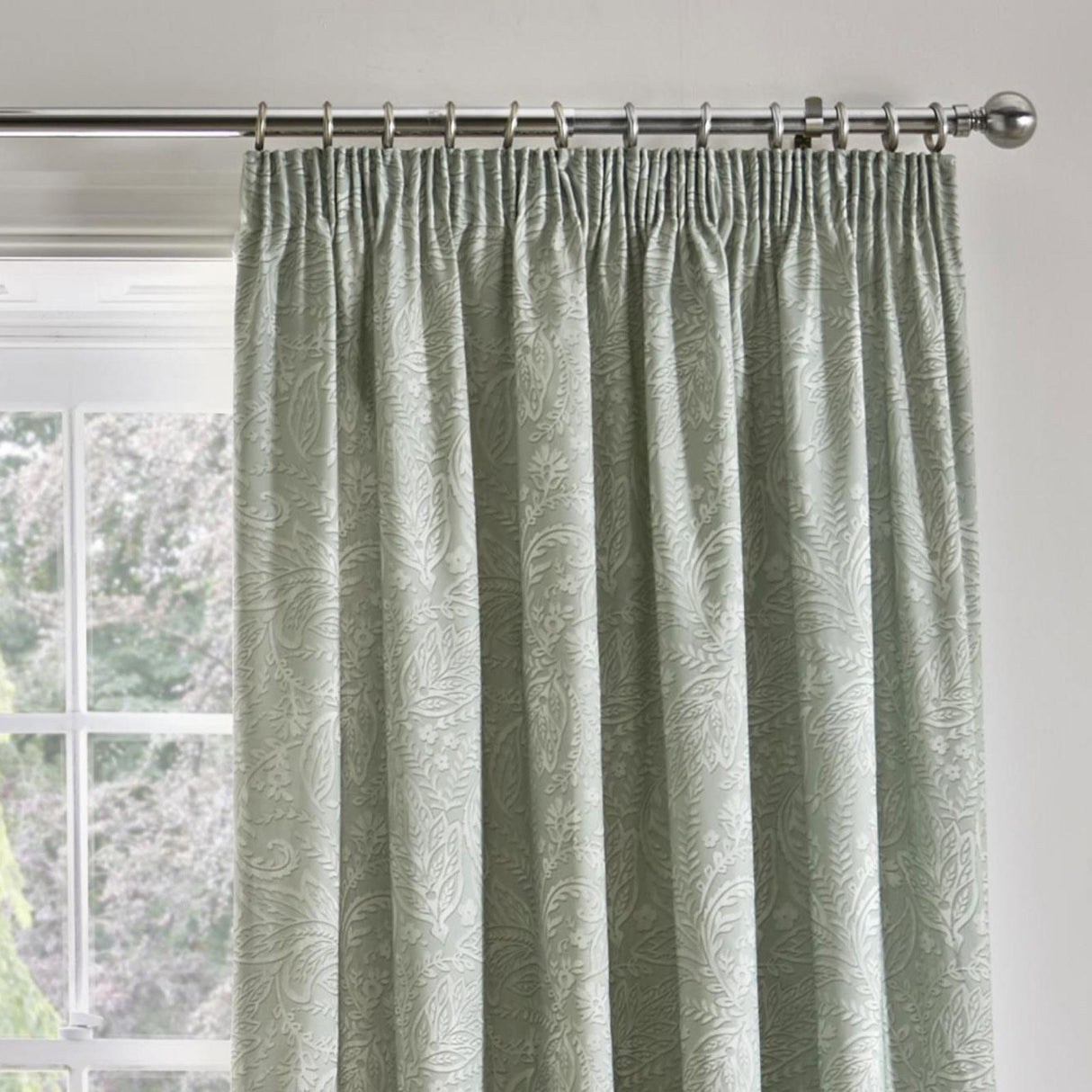 Aveline Tape Top Curtains Green