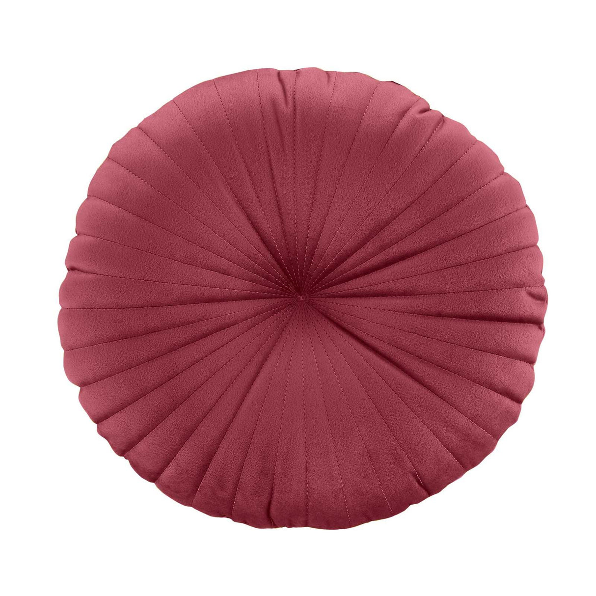 Pleated Round Cushion Raspberry