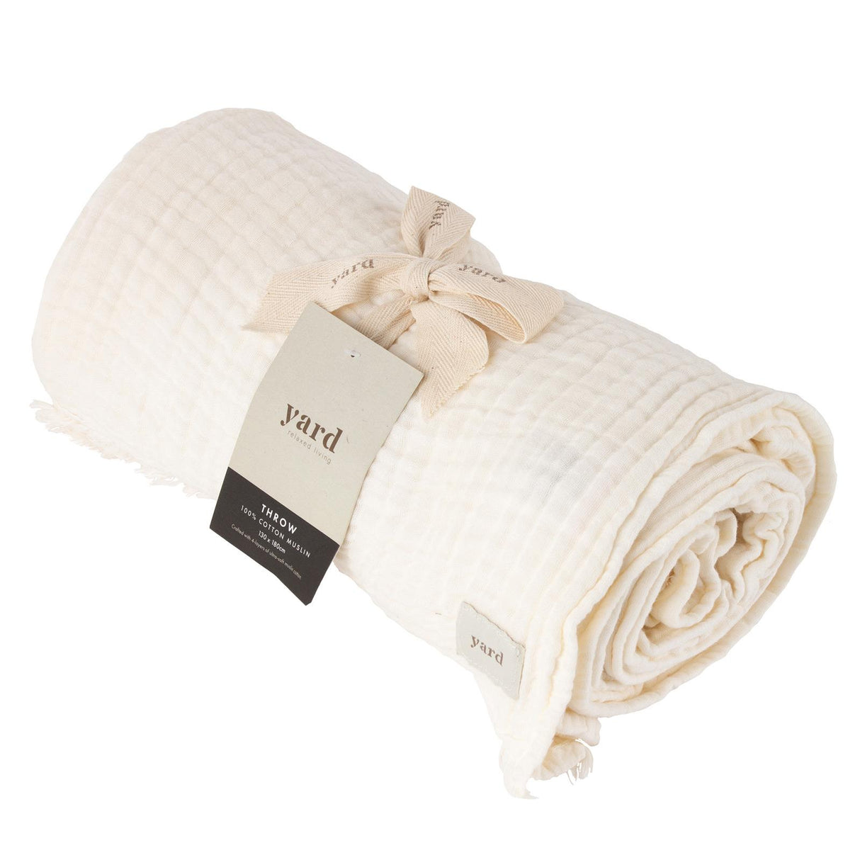 Lark Muslin Cotton Throw White