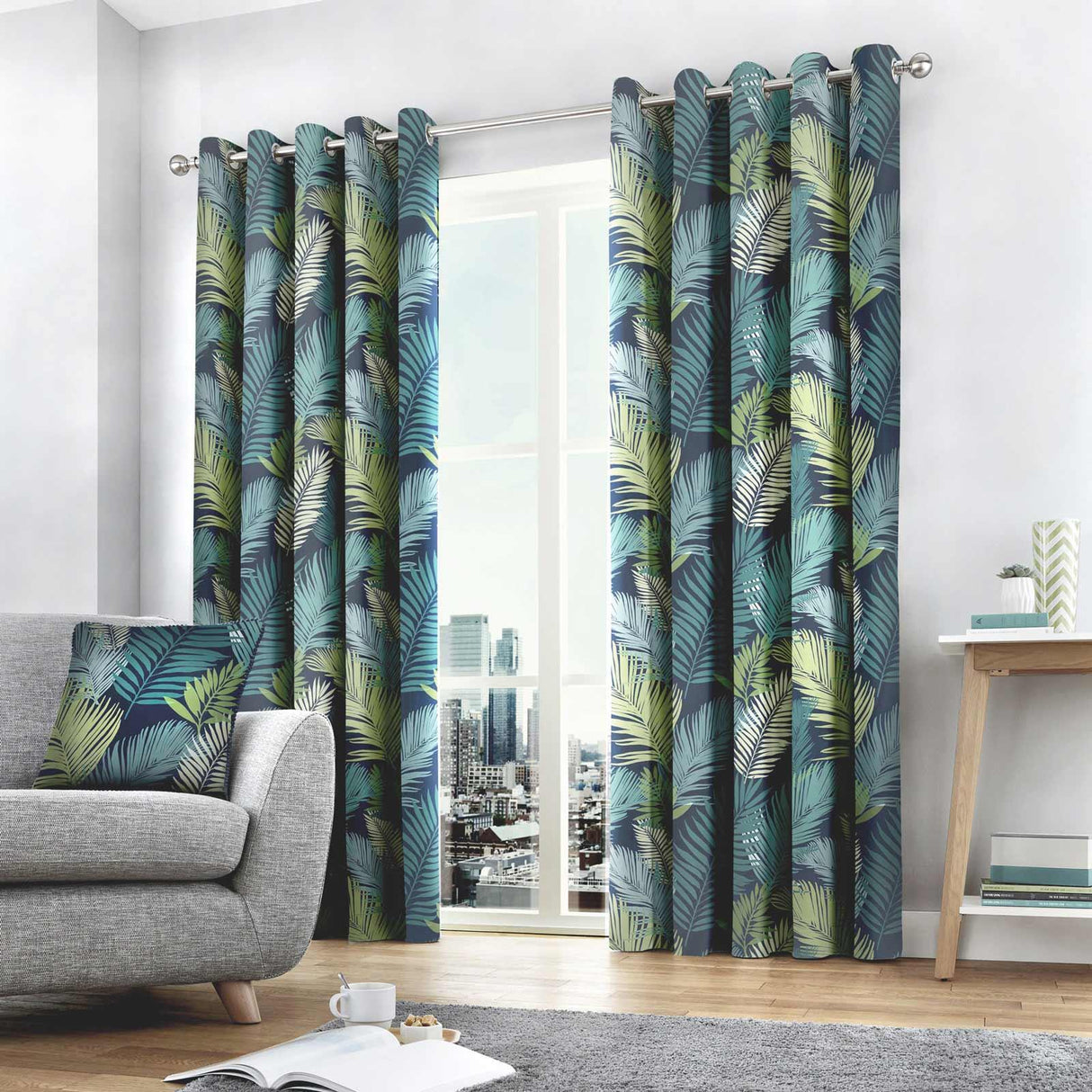 Tropical Eyelet Curtains Multi