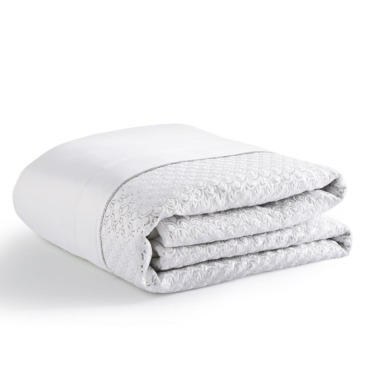 Deco Sequin Bedspread White