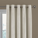 Kingsley Matt Velvet Eyelet Curtains Cream