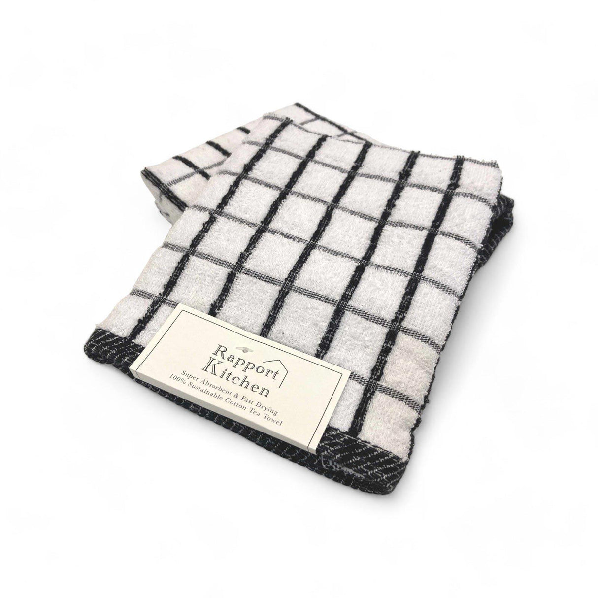 Luxury Terry Tea Towel Black