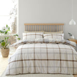 Brushed Check Natural Duvet Cover Set