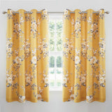 Canterbury Floral Eyelet Curtains Ochre