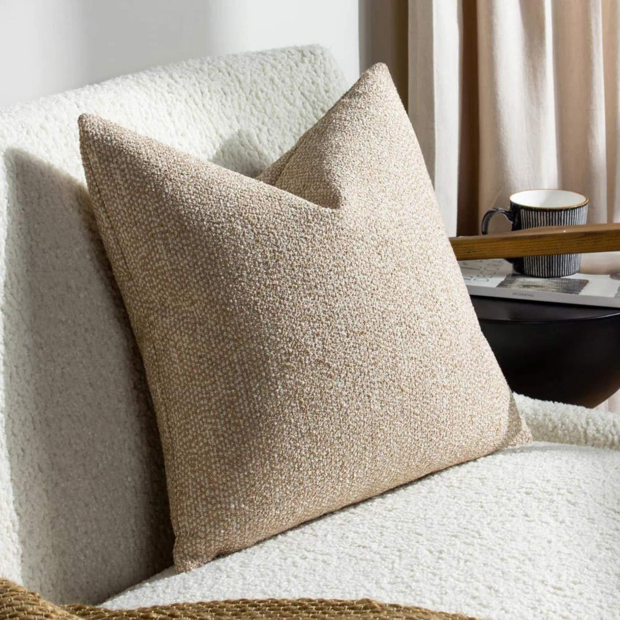 Tiona Cushion Cover Toffee + Nougat