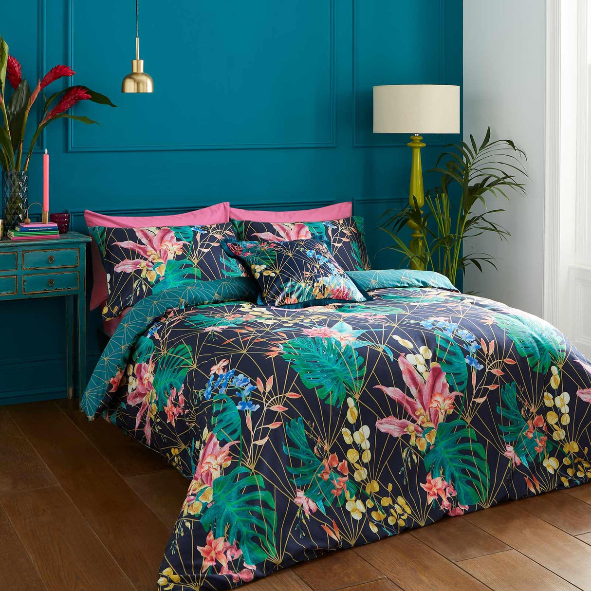 Aloria Botanical Cotton Sateen Duvet Cover Set