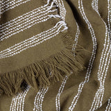 Jour Woven Fringed Throw Olive