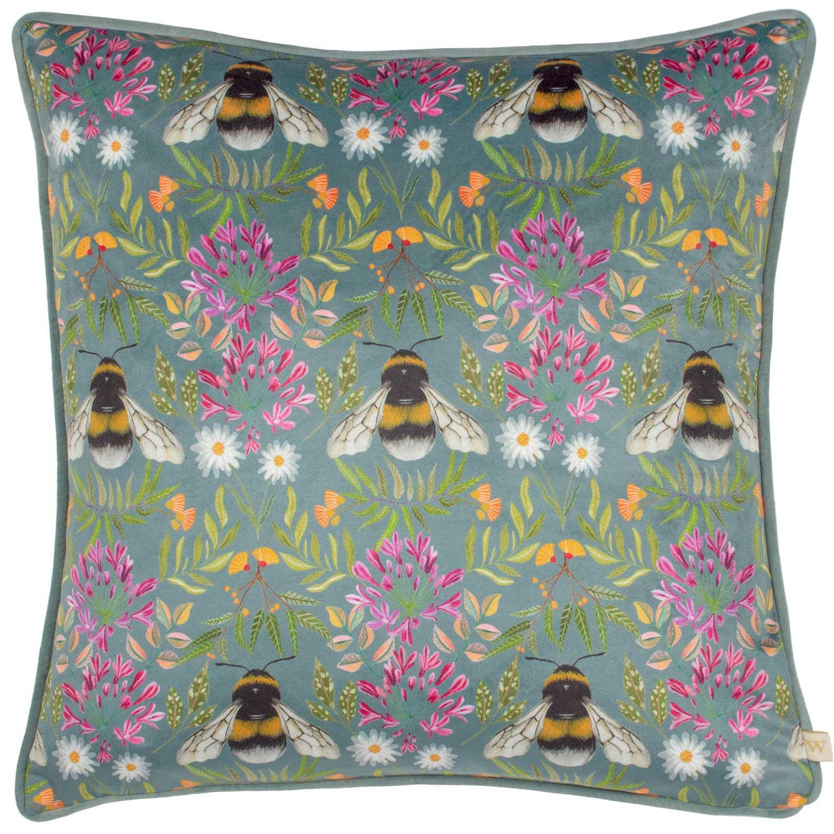 House of Bloom Zinnia Bee Repeat Cushion Cover 17" x 17"