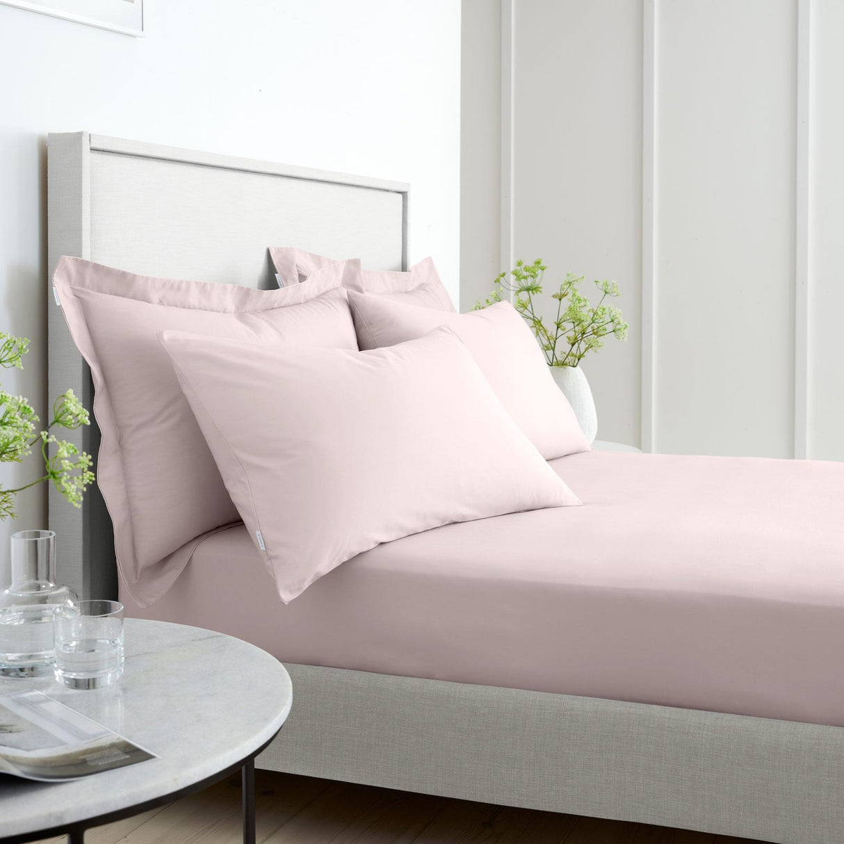 200TC Cotton Percale Pillowcases Blush