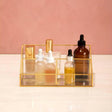 3 Compartment Gold Glass Organiser