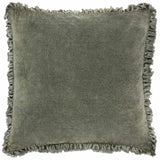 Bertie Washed Cotton Velvet Cushion Cover Moss