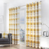 Balmoral Check Eyelet Curtains Ochre