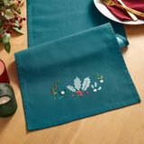 Christmas Holly & Mistletoe Table Runner