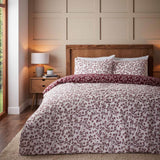 Brushed Cotton Flannelette Grace Floral Leaf Duvet Cover Set