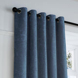 Textured Chenille Lined Eyelet Curtains