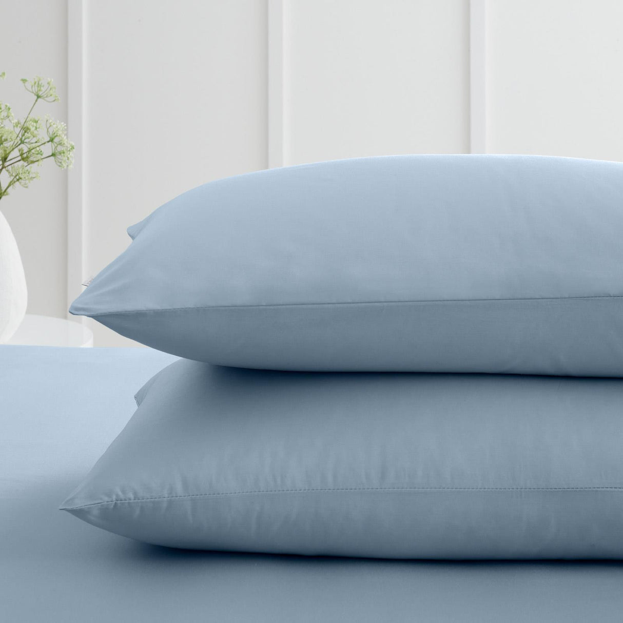 200TC Cotton Percale Pillowcases Blue