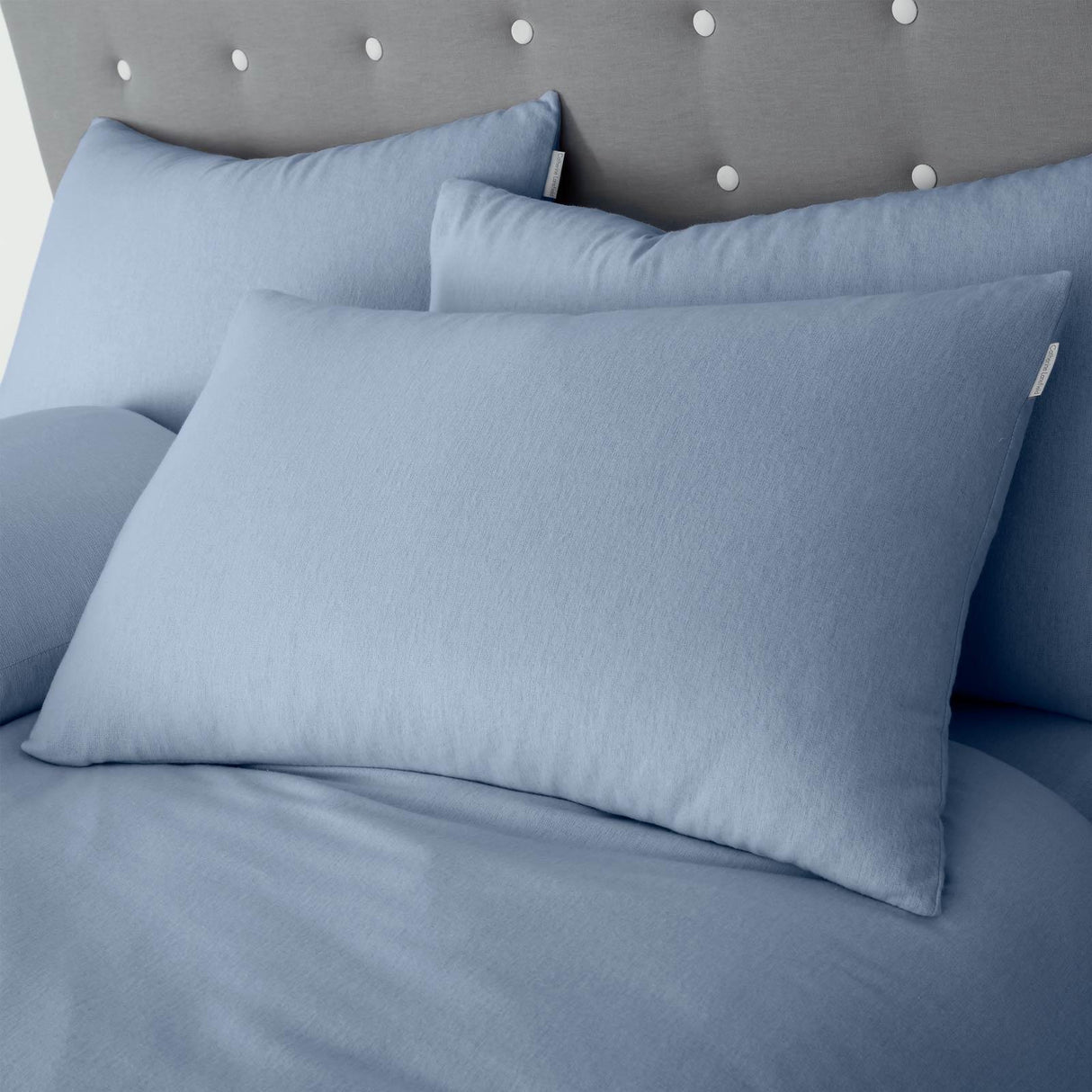 Brushed Cotton Flannelette Pillowcase Pair Lansfield Blue