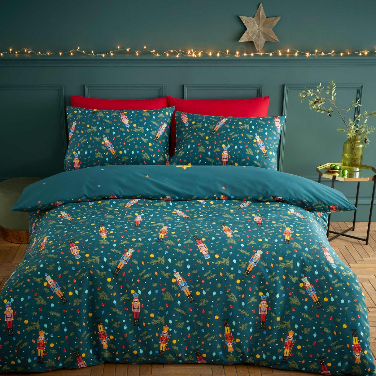 Christmas Nutcracker Green Duvet Cover Set