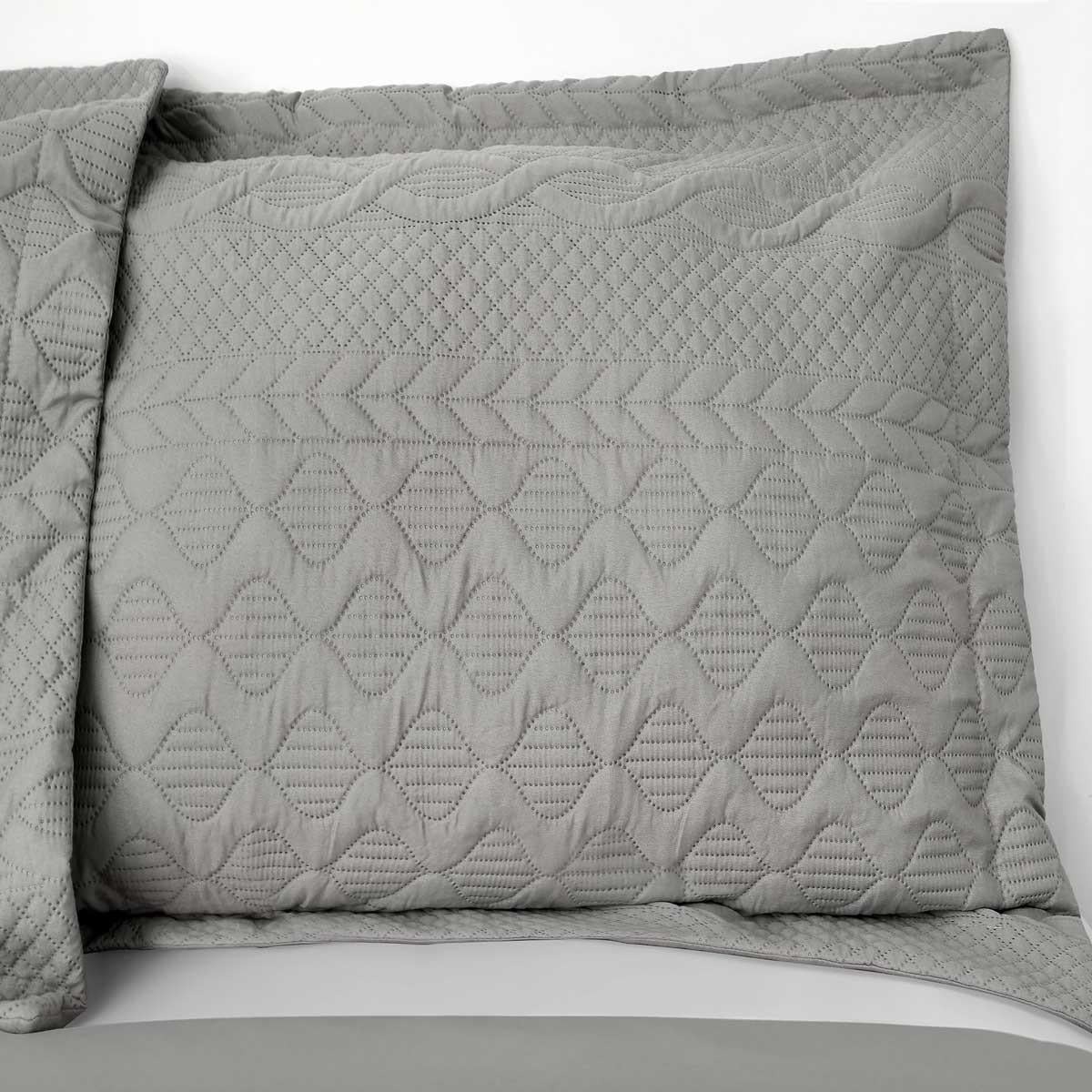 Aran Embroidered Duvet Cover Set Silver