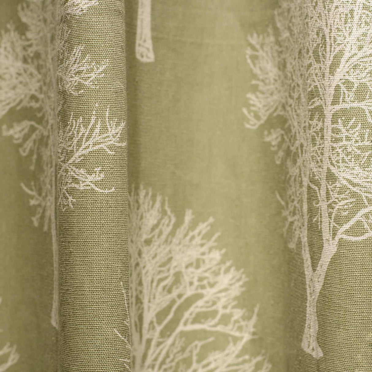 Woodland Trees Eyelet Curtains Green