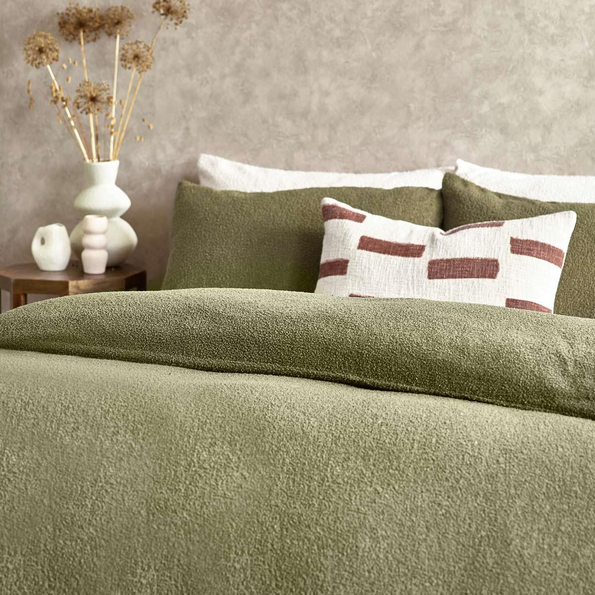 Boucle Olive Duvet Cover Set