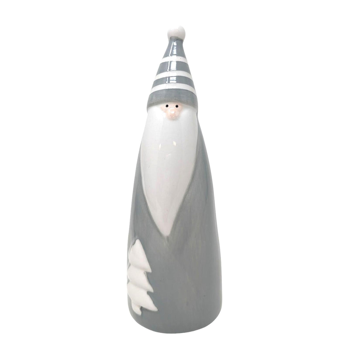 Grey Ceramic Santa Ornament