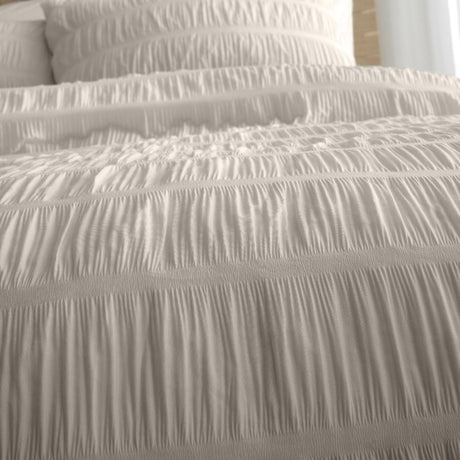 Seersucker Natural Duvet Cover Set