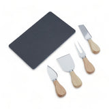 Set of 4 Cheese Knives + Slate Tray