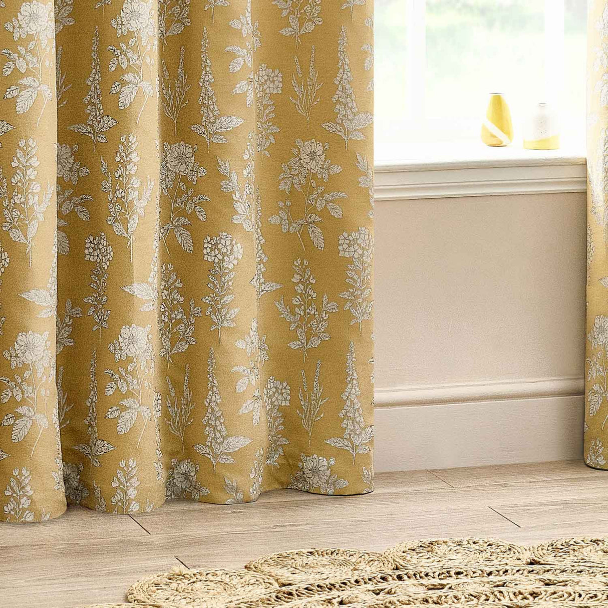 Sophia Room Darkening Eyelet Curtains Gold