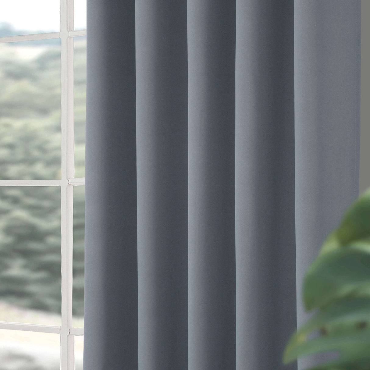 Woven Blackout Tape Top Curtains Grey