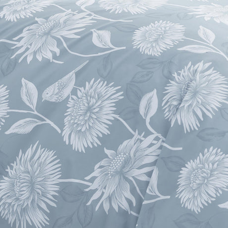 Chrysanthemum Blue Duvet Cover Set