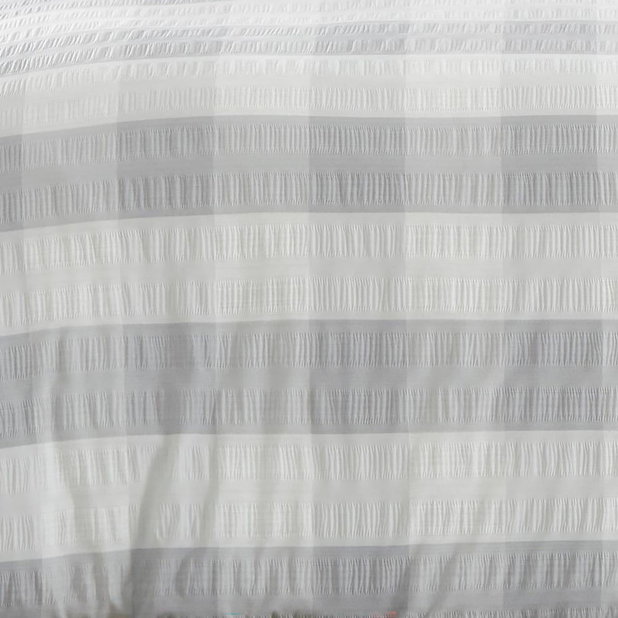 Seersucker Gingham Silver Duvet Cover Set