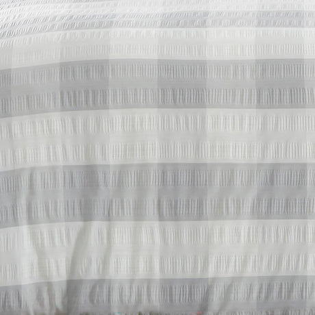 Seersucker Gingham Silver Duvet Cover Set