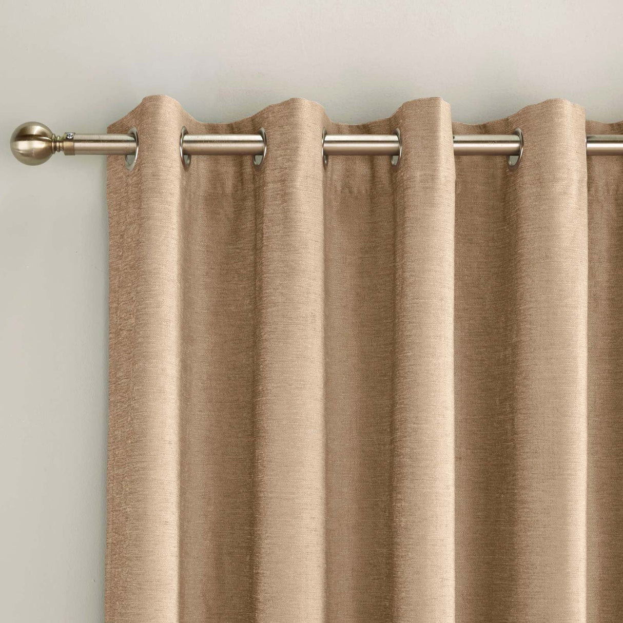 Savoy Blackout Eyelet Curtains Sand 66" x 90"