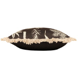 Colonial Palm Fringed Cushion Cover Espresso