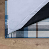 Warrington Check Blackout Eyelet Curtains Navy