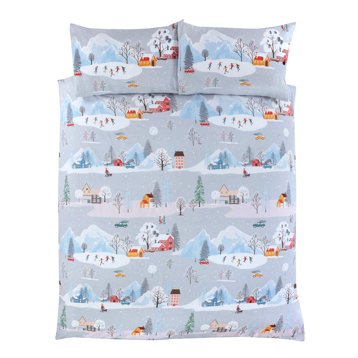 Christmas Winter Town Duvet Cover Set