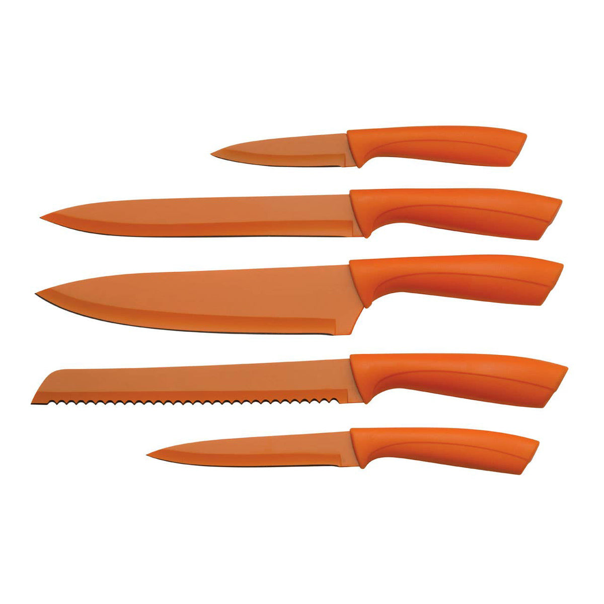 Brights Orange 5 Piece Knife Block Set