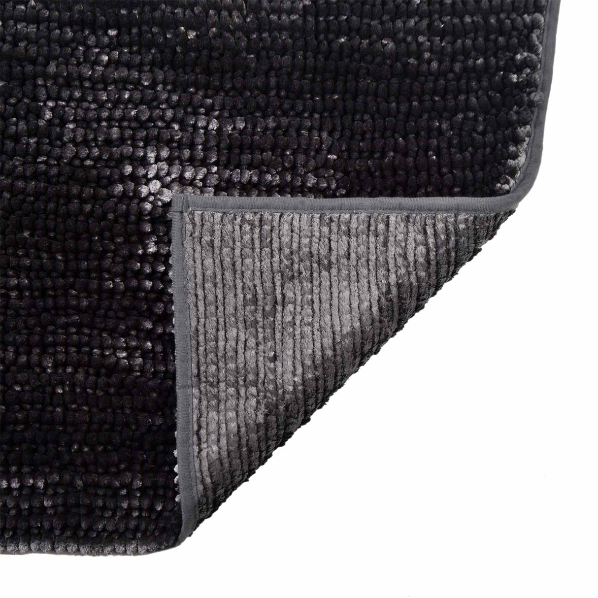 Velvet Chenille Bobble Bath Mat Charcoal Bath Mat Allure   