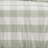 Seersucker Gingham Green Duvet Cover Set