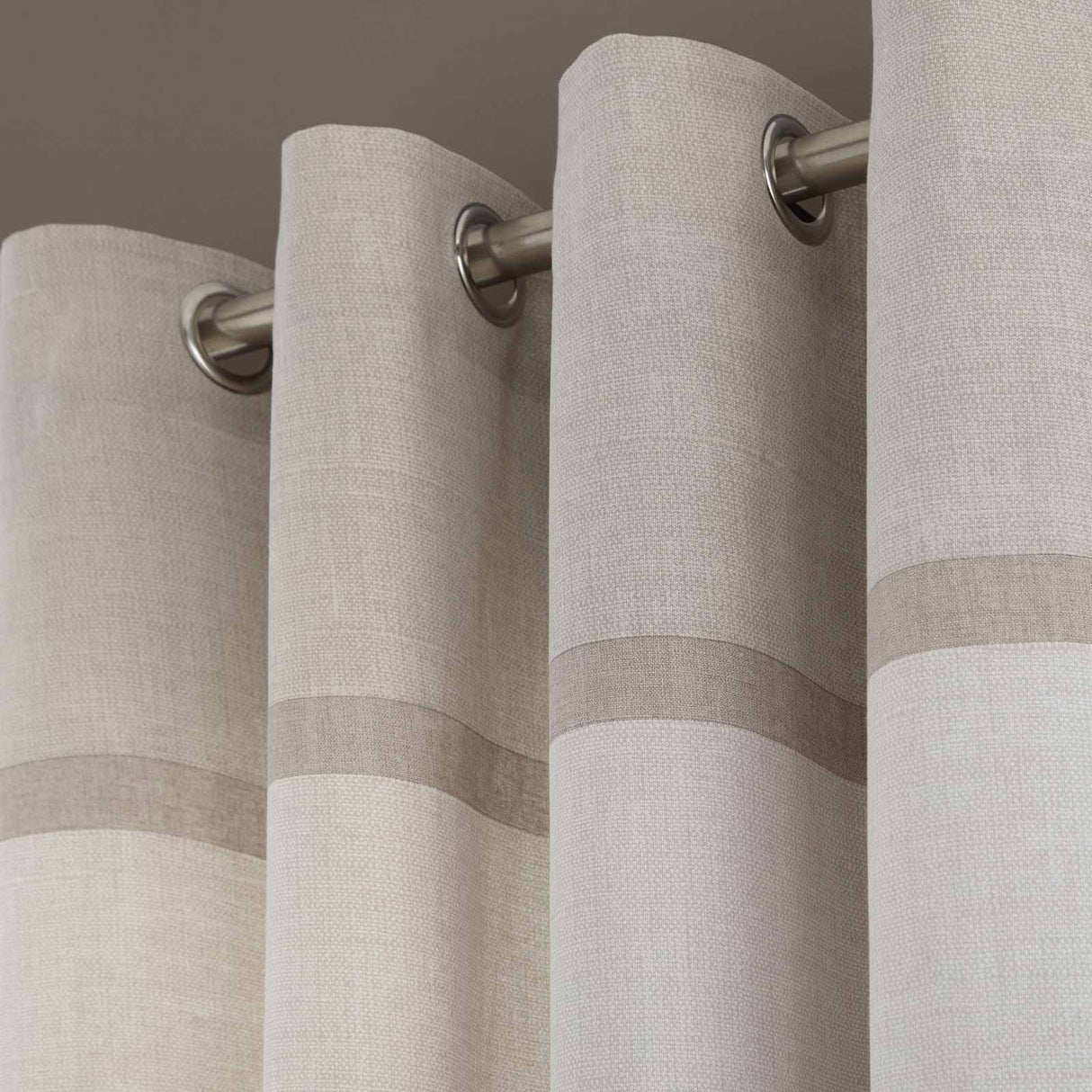 Melville Woven Texture Eyelet Curtains Natural