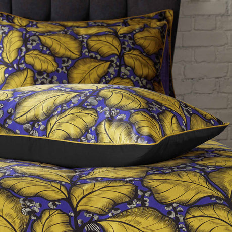 Magali Tropical Ochre Cotton Sateen Pillowcase Pair