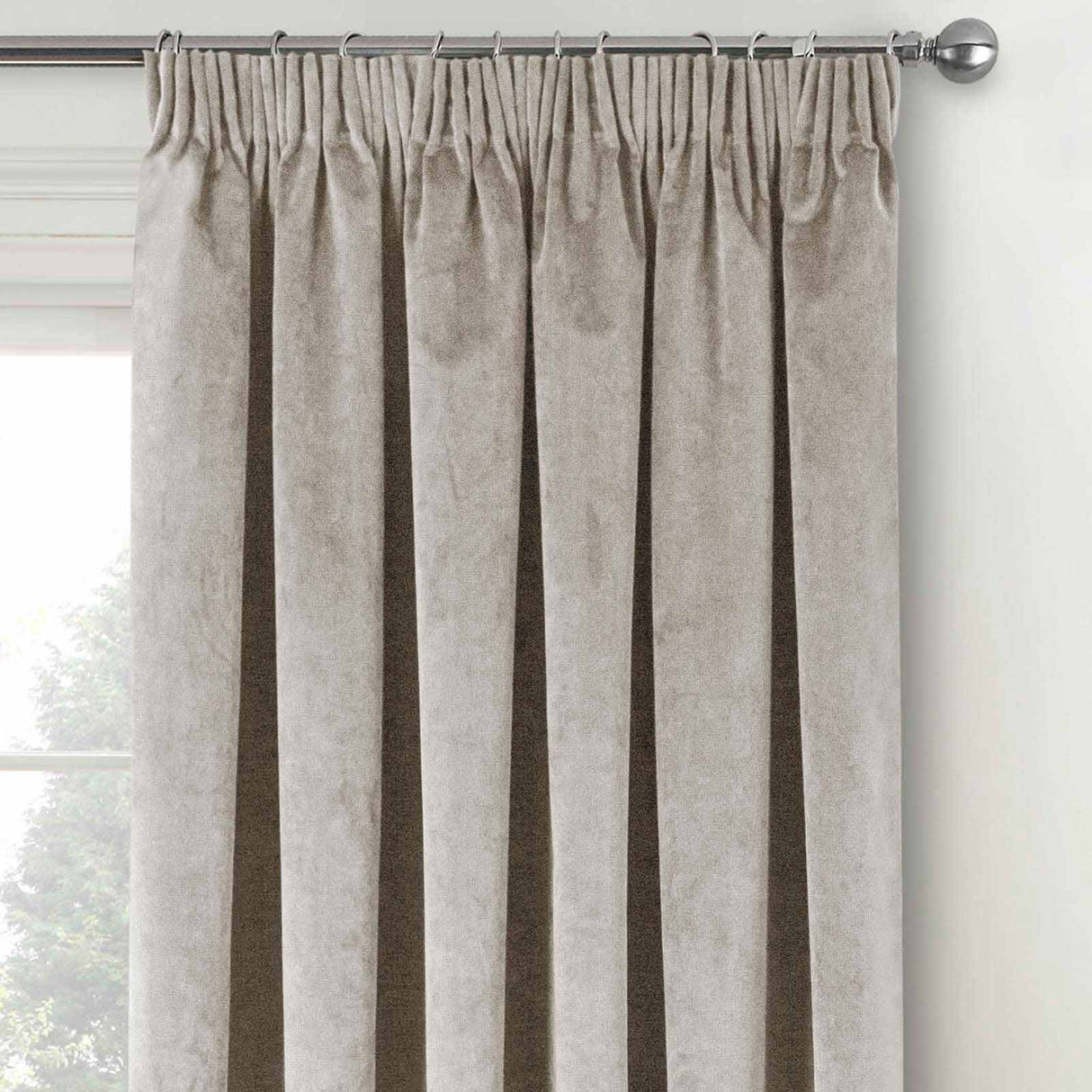 Oxford Velvet Blackout Tape Top Curtains Cream