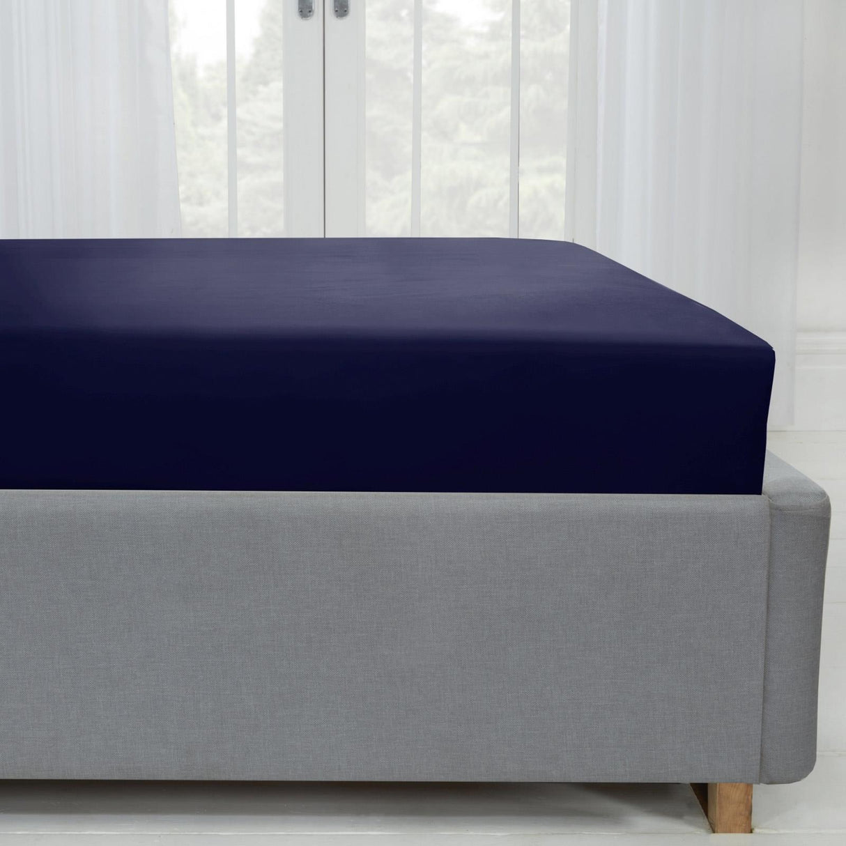 Lyla Microfibre Navy Fitted Sheet