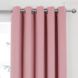 Woven Blackout Eyelet Curtains Soft Pink