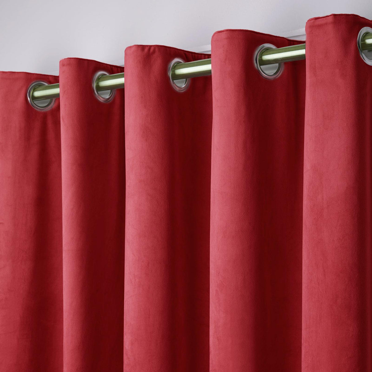 Montrose Velvet Blackout Eyelet Curtains Claret