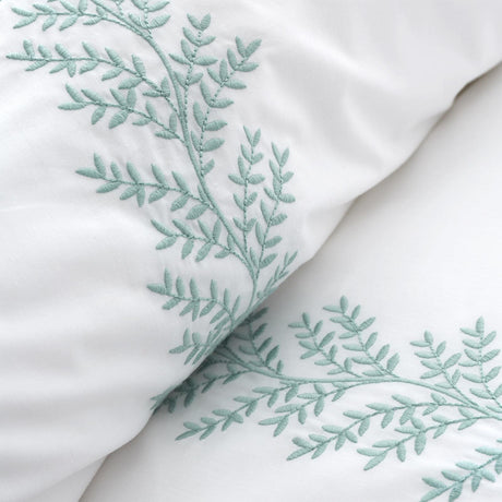 Embroidery Leaf Duvet Cover Set